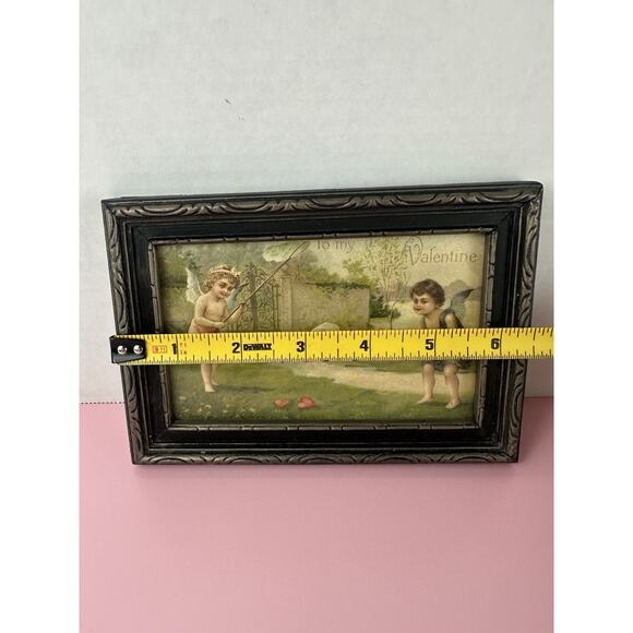 Antique Vintage Victorian 1911 Framed “Be My Valentine” Cherubs - Picture 7 of 9